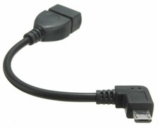 Image of Micro USB OTG Adapter Right Angle Male to USB A Female Cable