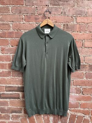 John Smedley for Todd Snyder Men's Adrian Polo, Palm Sea Island