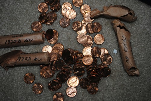 1975-D unzirkulierte Lincoln Cent Rolle - Bild 2 von 3