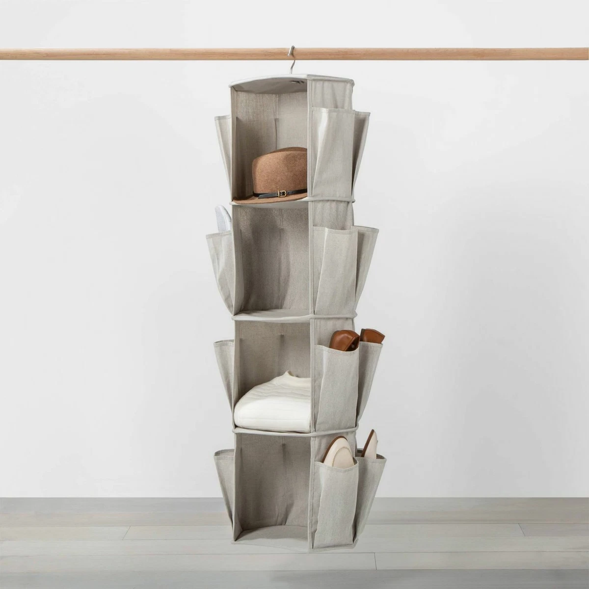 Hanging Spinning Closet with Shoe Storage Gray Made By Design storage
