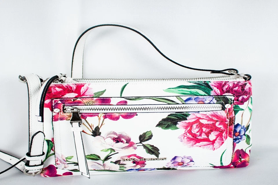 DANA BUCHMAN New White Pink Multicolor Tropical Floral Rectangle Purse Handbag - Image 3 of 4