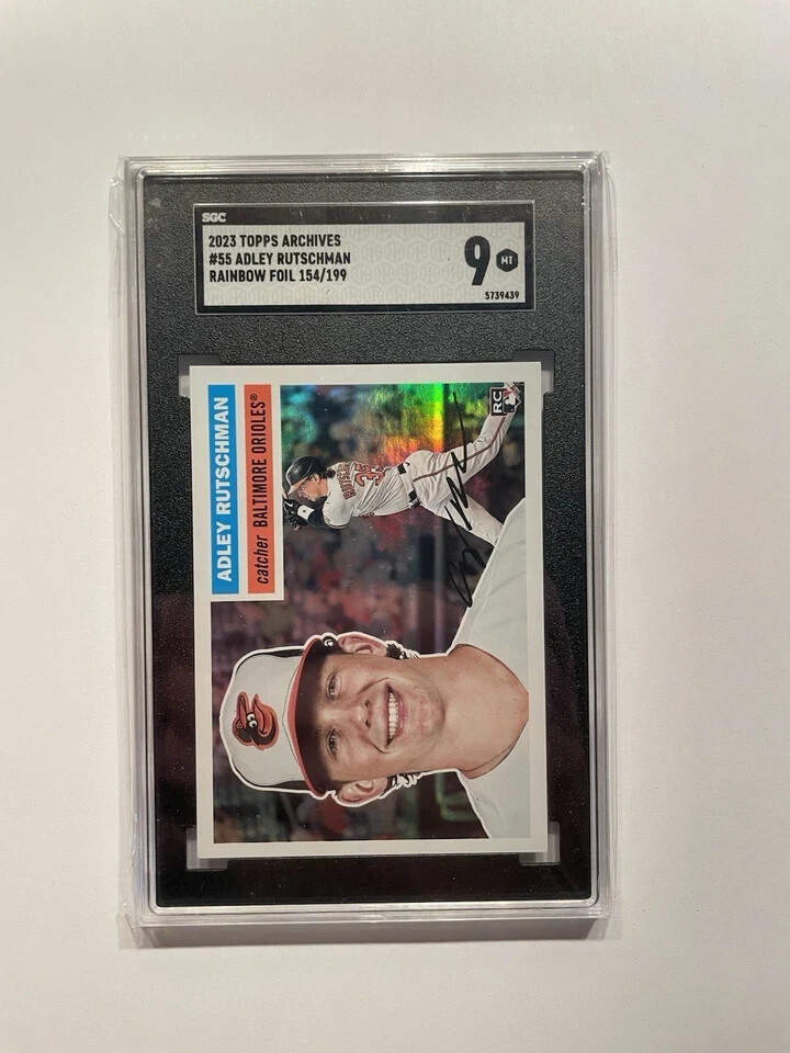 2023 Topps Archives #55 Adley Rutschman ROOKIE RC Rainbow Foil #/199 - SGC 9