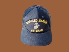U.S MARINE CORPS DISABLED VETERAN HAT U.S MILITARY OFFICIAL BALL CAP U.S.A MADE