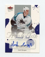 05-06 FLEER ULTRA FRESH INK AUTOGRAPH AUTO JOSH GORGES SHARKS *66223