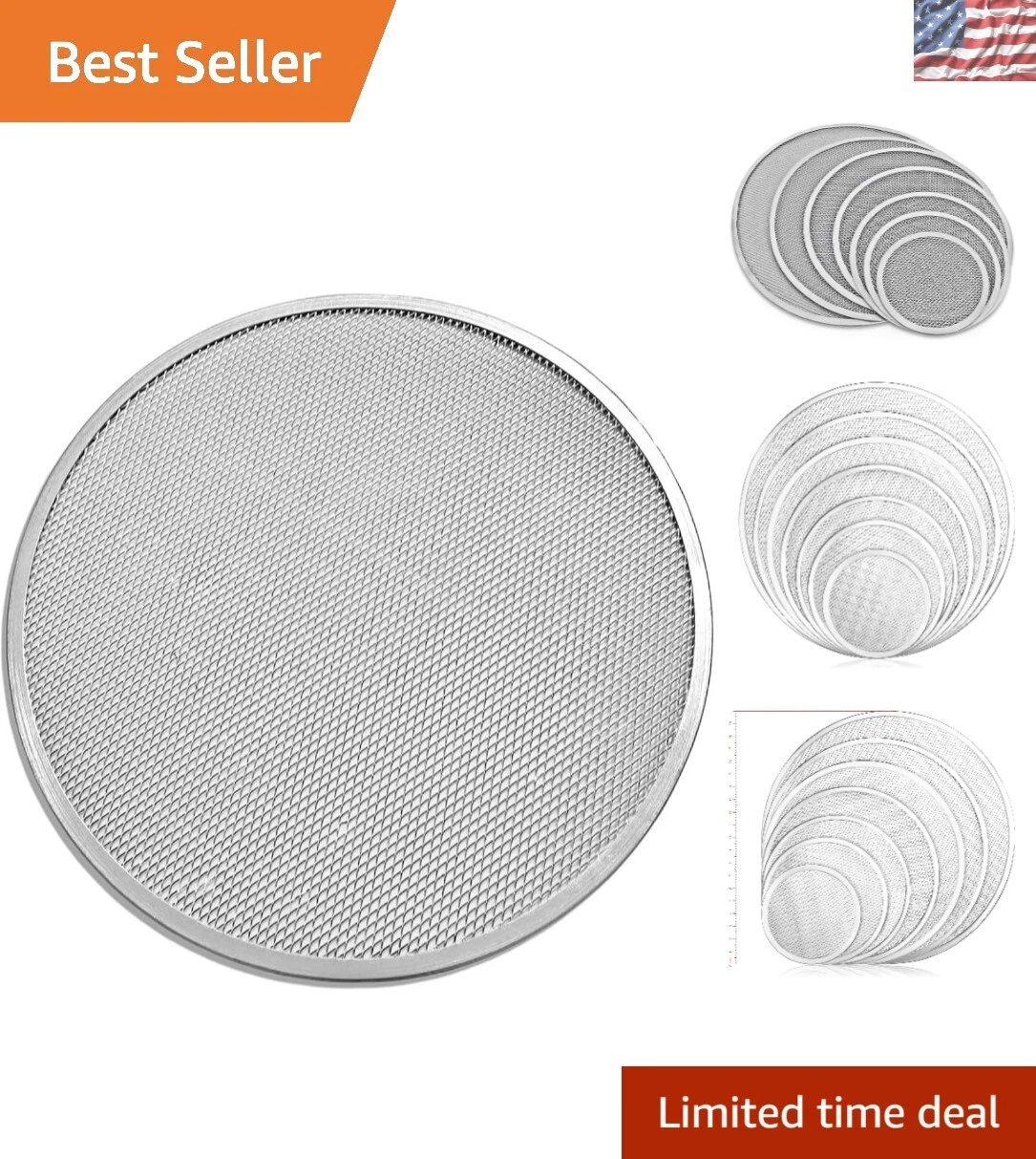 Durable Seamless 18-Inch Aluminum Pizza Baking Screen for Commercial Use