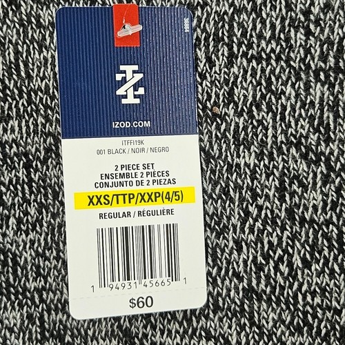 Maglione IZOD ragazzo 1/4 zip nero marmorizzato taglia 4/5 - Foto 3 di 4