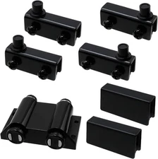 Stainless Steel Glass Door Pivot Hinge Double Head Magnetic Catch Closures ABS B