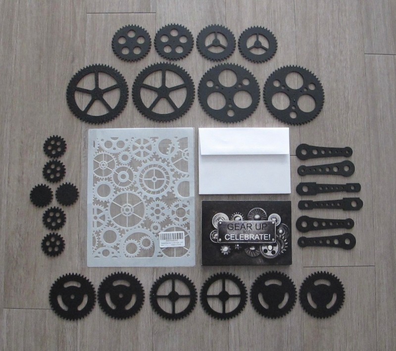 Steampunk Retrofuturistic Gears Wall Decor, Stencil, and Greeting Cards