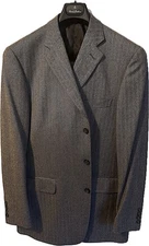 NEW Brooks Brothers 1818 Regent Wool 3-Button HERRINGBONE Suit in Gray 43-L/36-W