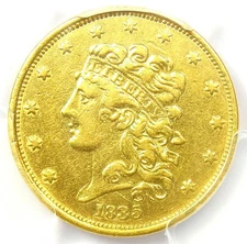 1835 Classic Gold Half Eagle $5 Coin - Certified PCGS XF Details (EF) - Rare!