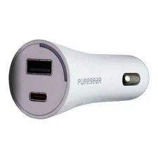 Pure Gear Light Speed 42W Dual Port USB-C + USB-A Car Charger - White