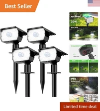 Solar Powered 2-in-1 Motion Sensor Spotlights - Bright LED Lighting for Outdoors