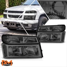 For 04-12 Chevy Colorado GMC Canyon Headlights Lamps Smoke Lens Clear Corner