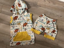 Vintage Lion King 2 Piece Toddler Set Hooded Shirt Shorts 2T 2 Simba Pumba As Is