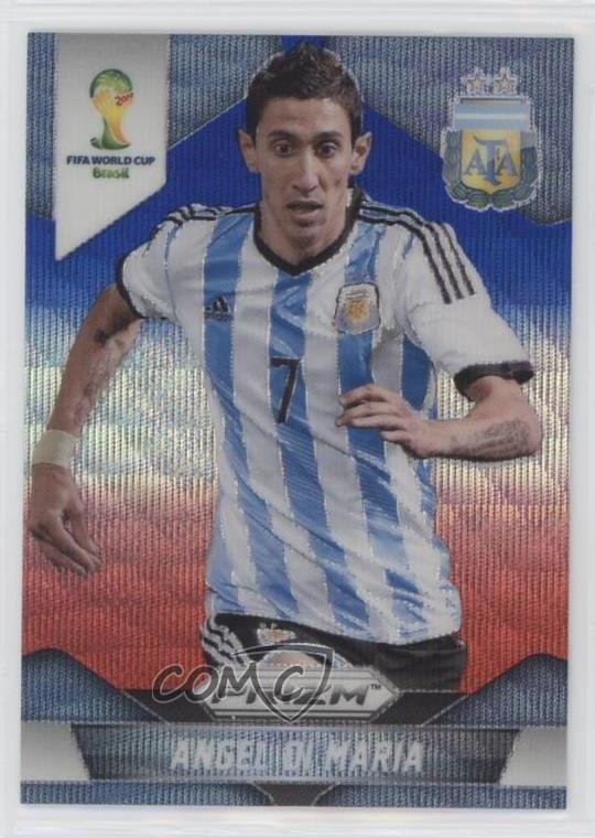 2014 Panini Prizm World Cup Blue & Red Wave Angel Di Maria Ángel María #9 03s3