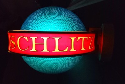 Vintage Very Rare 1961 Schlitz Rotating Blue Saturn Globe (Working Condition)