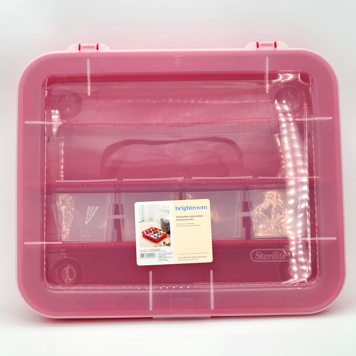 Sterilite Christmas Ornament Storage Case 32 Adjustable Stackable