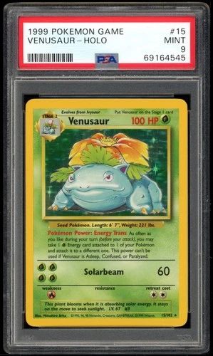 Venusaur Holo 15/102 PSA 9 Game Pokemon Card Game