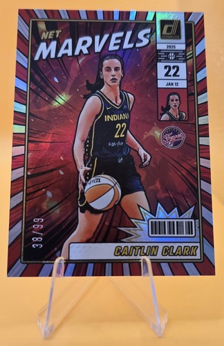 Caitlin Clark [Holo] #19 2025 Panini Donruss WNBA Net Marvels card