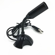 Black USB Mini Desktop Speech Microphone Stand for PC Laptop Computer Notebook D