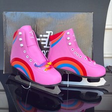 Levytemp Pink Rainbow Ice Skates Size 5.5