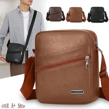 Men’s Leather Crossbody Bag Shoulder Sling Travel Casual Messenger Chest Pack US