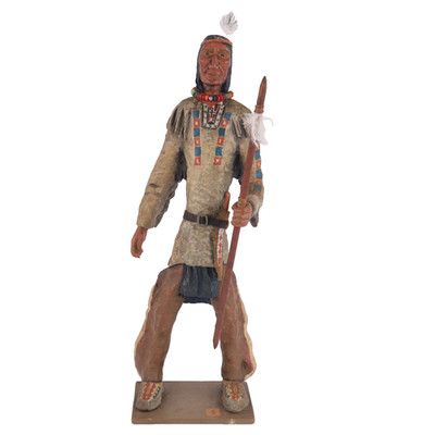 Indianer Volkskunst Edward Cosgrove Chelsea Holzfigur Skulptur H38cm