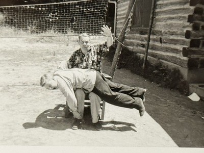 Vintage Snapshot Photo 1950s Comical Humor Spanking