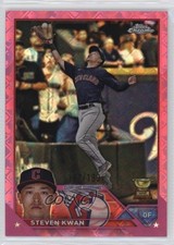 2023 Topps Chrome Logofractor Edition Pink Refractor /199 Steven Kwan #107 v9t