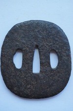 Lama in ferro Tsuba per spada giapponese Katana o Wakizashi 1204A3G