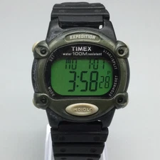 Timex Expedition Digital Watch Men 39mm Black Green Indiglo 2013 New Battery