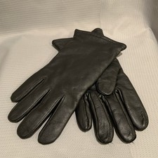 G.I. Black Leather Gloves Med from 2000  s wWool polyester Lining Made n USA NEW