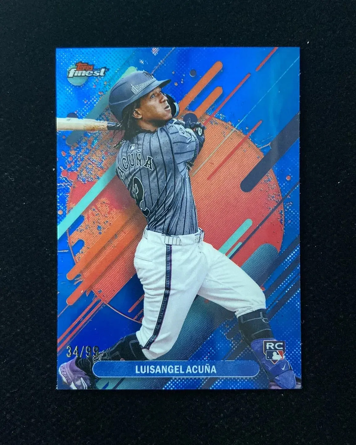 2025 Topps Finest Rare Blue #211 Luisangel Acuna RC Rookie 34/99 Mets HD