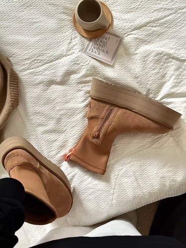 Dipp Hightop Platform Ugg Dipper Classic Boot Chestnut / Black WOMEN US4-US9 New - Photo 9/32