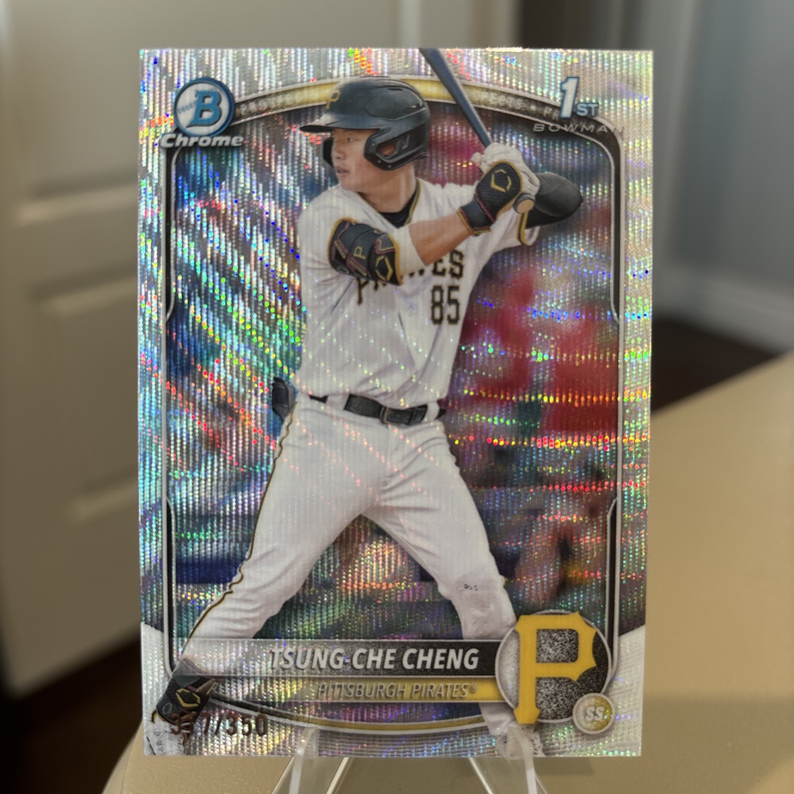 2025 Bowman First Tsung-Che Cheng Chrome Wave Refractor 1st #317/350 Pirates