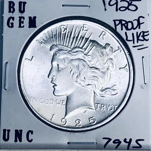 1925 P BU GEM PEACE SILVER DOLLAR UNC MS+++ U.S. MINT RARE COIN 7945