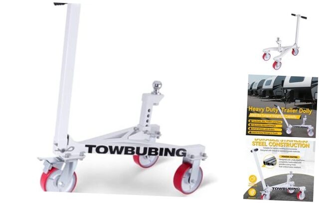 Trailer Mover Dolly, 3,500 lb Tongue Weight Capacity, for RV, Boat, 2 In Ball