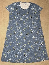 Lands End Nightgown XL 18 Blue Pajama Gown PJs Cows Moon Stars Loungewear