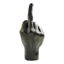 Mittelfinger Dekofigur Stinkefinger Skulptur in Schwarz