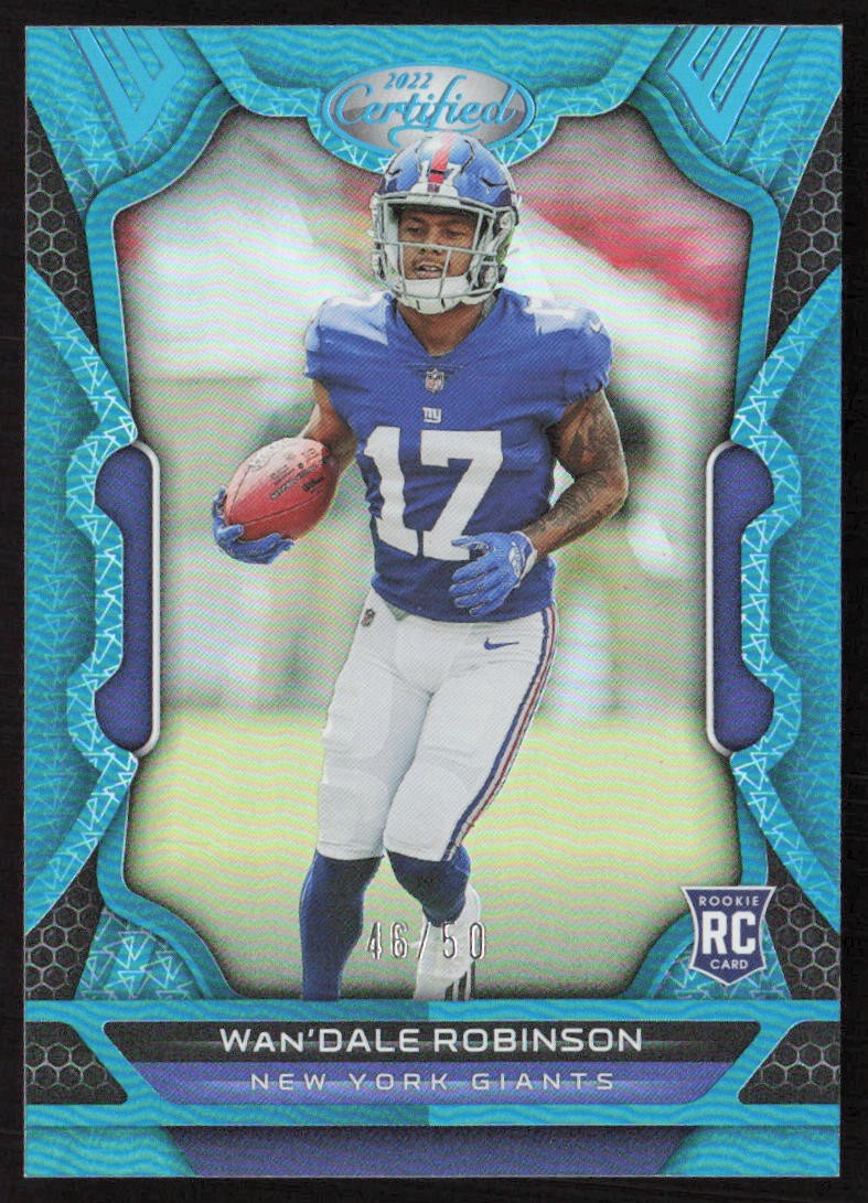 2022 Panini Certified Mirror Teal #/50 Wan'Dale Robinson #137 Rookie Giants