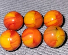 Lot  Set  Marble King Marble Melons Orange Starburst NM+ - Mint  Blended 19/32"