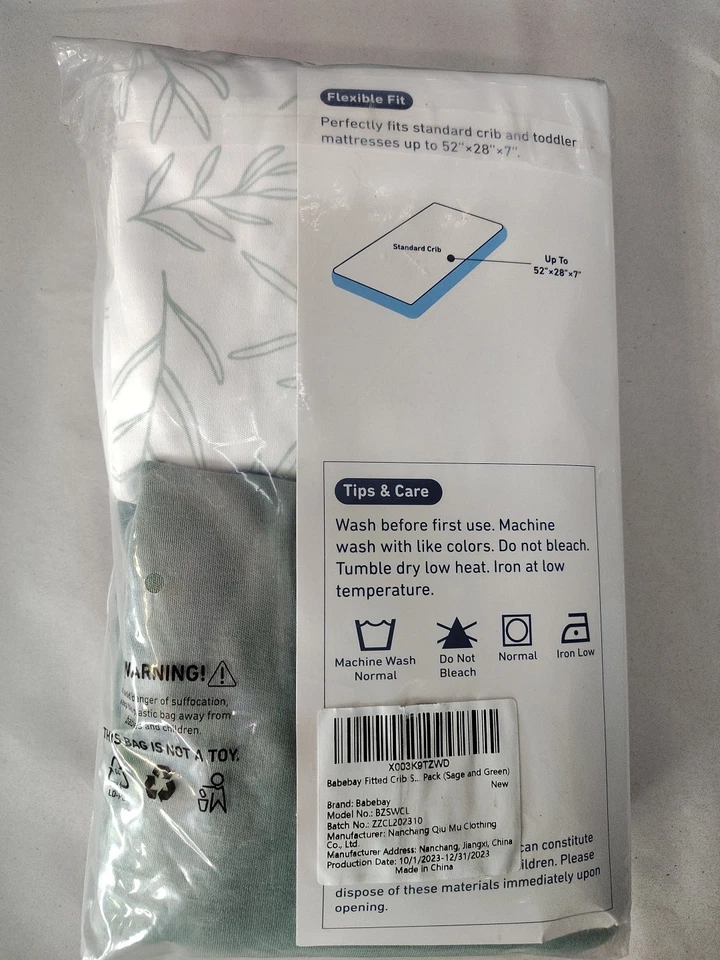 Baby Crib Sheets Cotton Babebay 2 Pack Fitted Crib Sheet for Standard Crib - Image 4 of 4