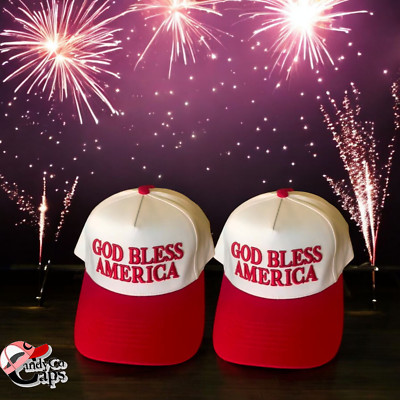 God Bless America 4th July Independence day Hat Snapback Trucker Cap embroidered