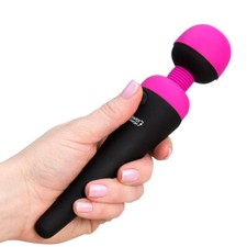 Palm Power Personal Wand Silicone Body Massager Fuschia Super Strong