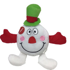 Squeaker Dog Toy Red Green White Polyester Fibers NWOT Plush 8" Toy