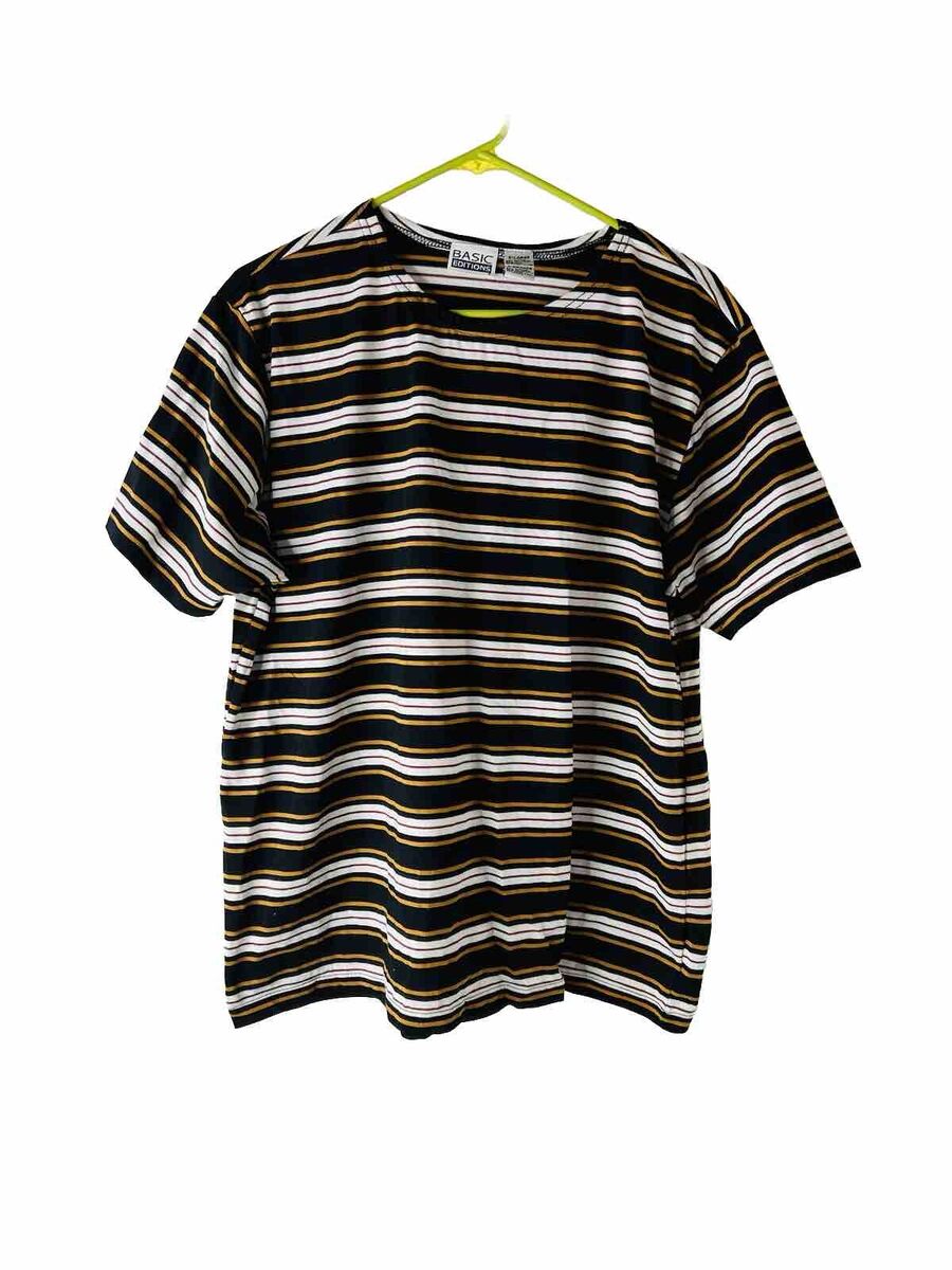 Vintage 90s Womens XL Black Striped Short Sleeve Baggy Shirt Vintage 90s Womens XL Black Striped Short Sleeve Baggy Shirt