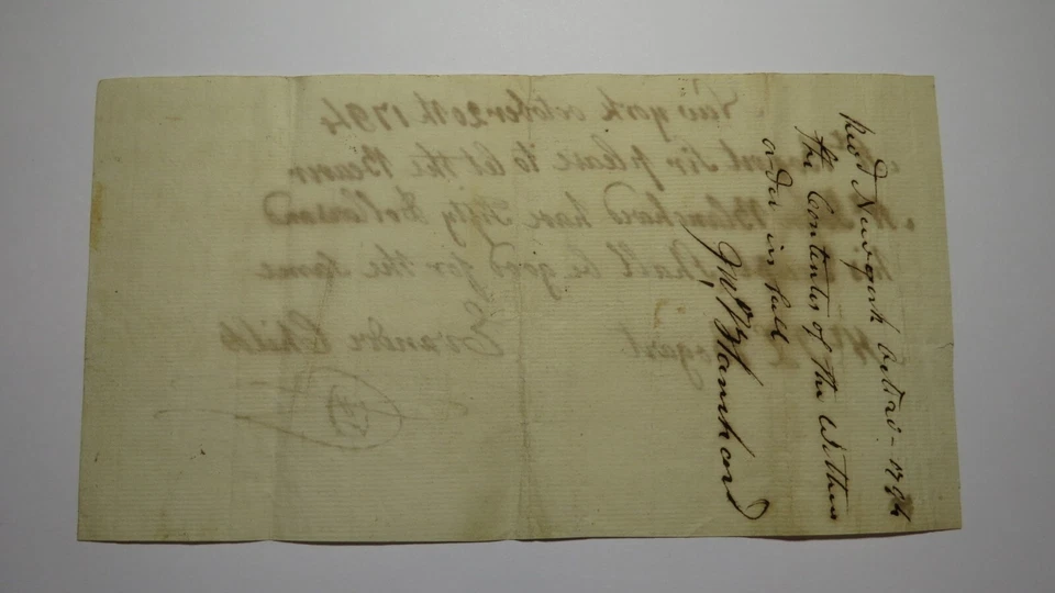 1794 $50 Promissory Note Payable in New York Colonial Currency Note James Bogart - Image 2 of 2
