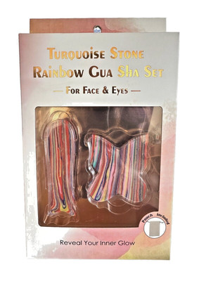 TURQUOISE STONE RAINBOW GUA SHA SET FOR FACE & EYES - Reveal Your Inner Glow