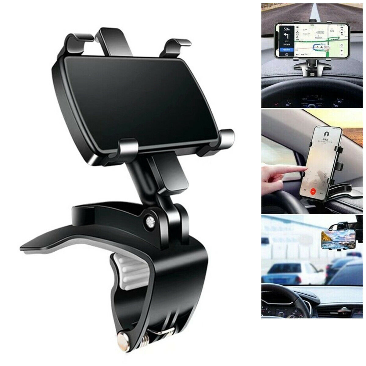 360° Mount Holder Car Dashboard Sun Visor Mirror Stand For Mobile Cell Phone GPS
