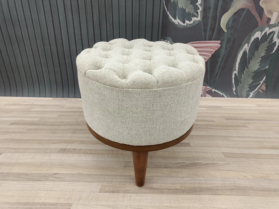 Quilted ottoman, Dressing table bench, Coffee table stool, Saddle stool, - Image 2 of 4